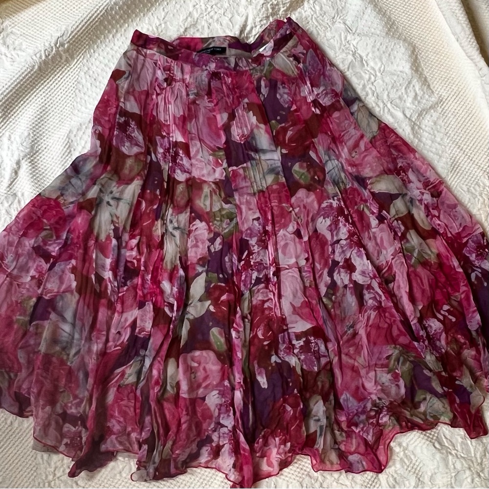 Silk Floral Skirt